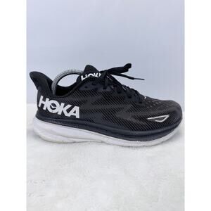 Hoka Clifton 9 Mens Running Shoes Black White Size 9D Cushion